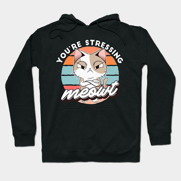 You're Stressing Meowt Funny Sarcastic Cat Hoodie by cecatto1994